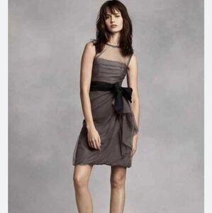 White by Vera Wang Gray Sheath Cocktail Dress